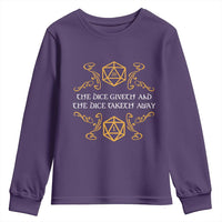 The Dice Giveth and the Dice Taketh Away RPG Quote Youth Sweatshirt Classic Tabletop Dice Humor Fantasy Roleplay Fans - Wonder Print Shop