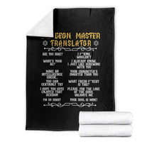Dungeon Master Translator RPG Humor Throw Blanket Sarcastic Tabletop Roleplay Game Masters and Players - Wonder Print Shop