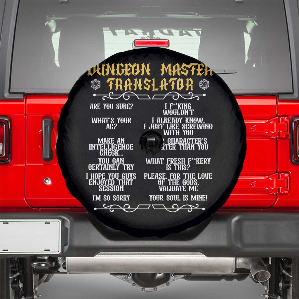 Dungeon Master Translator RPG Humor Spare Tire Cover Sarcastic Tabletop Roleplay Game Masters and Players - Wonder Print Shop