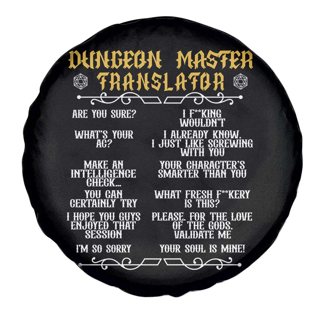 Dungeon Master Translator RPG Humor Spare Tire Cover Sarcastic Tabletop Roleplay Game Masters and Players - Wonder Print Shop