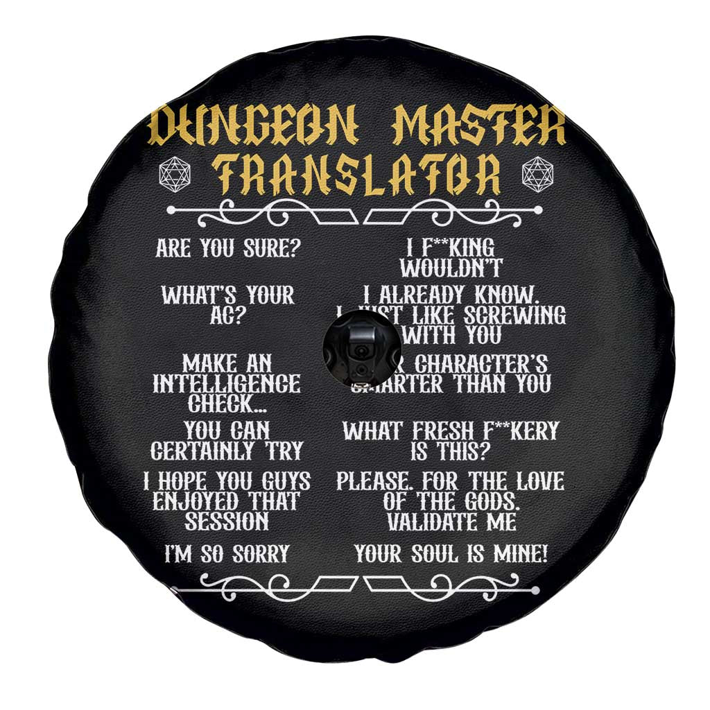 Dungeon Master Translator RPG Humor Spare Tire Cover Sarcastic Tabletop Roleplay Game Masters and Players - Wonder Print Shop