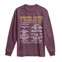 Dungeon Master Translator RPG Humor Long Sleeve Shirt Sarcastic Tabletop Roleplay Game Masters and Players - Wonder Print Shop