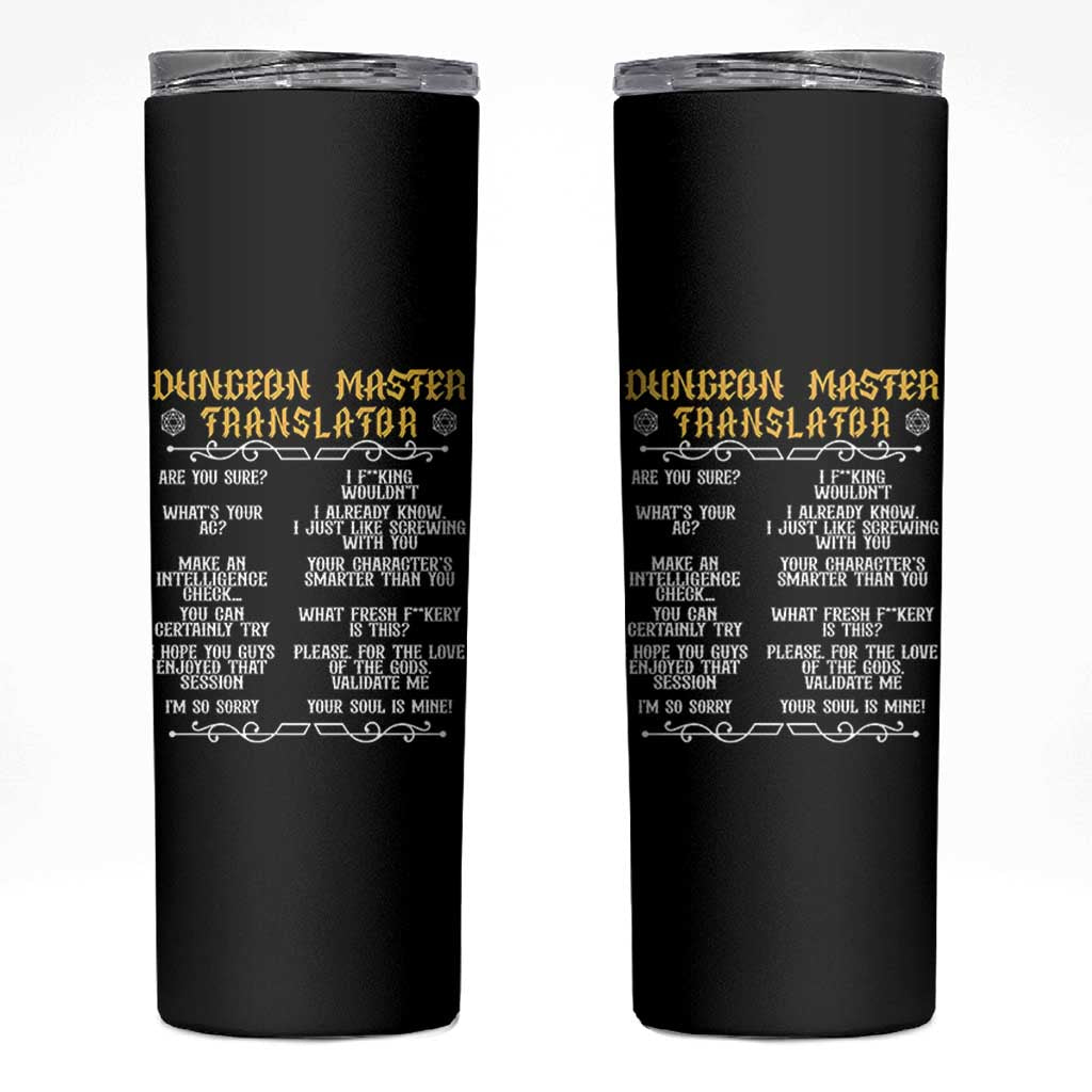 Dungeon Master Translator RPG Humor Skinny Tumbler Sarcastic Tabletop Roleplay Game Masters and Players - Wonder Print Shop