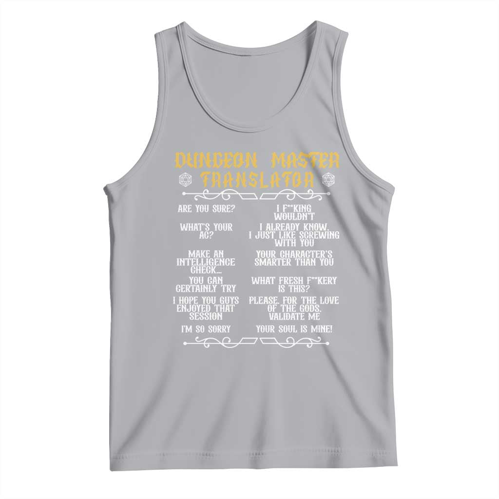 Dungeon Master Translator RPG Humor Tank Top Sarcastic Tabletop Roleplay Game Masters and Players - Wonder Print Shop
