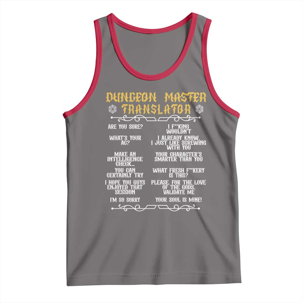 Dungeon Master Translator RPG Humor Tank Top Sarcastic Tabletop Roleplay Game Masters and Players - Wonder Print Shop