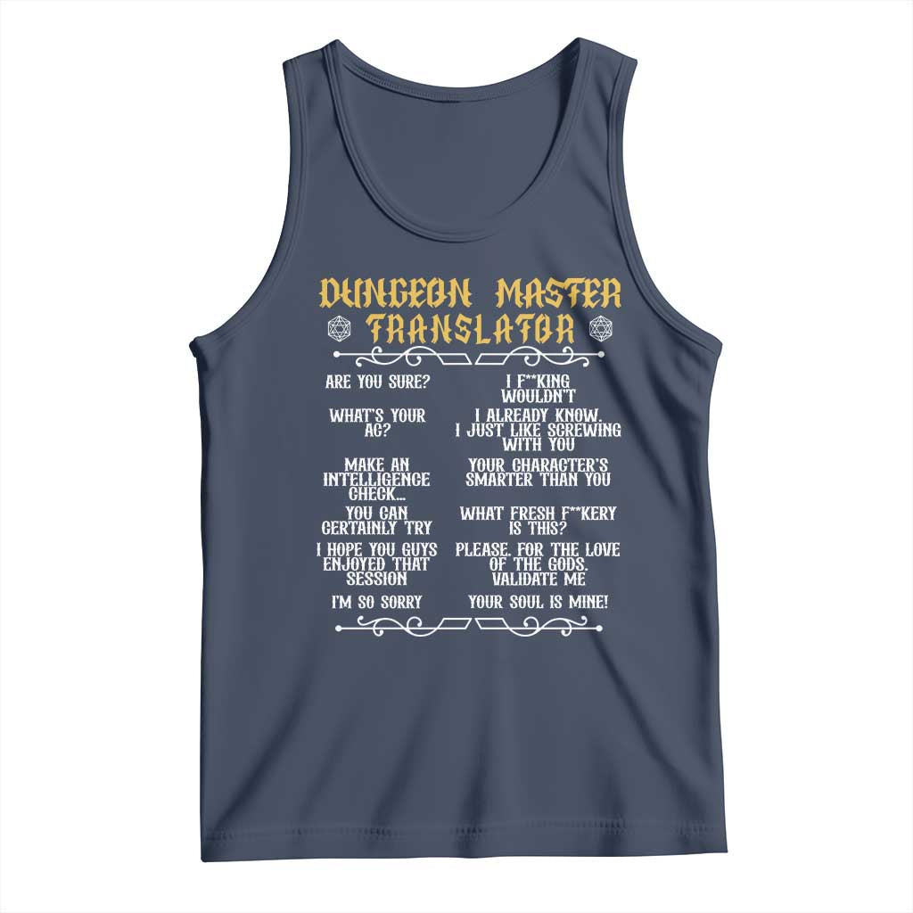 Dungeon Master Translator RPG Humor Tank Top Sarcastic Tabletop Roleplay Game Masters and Players - Wonder Print Shop