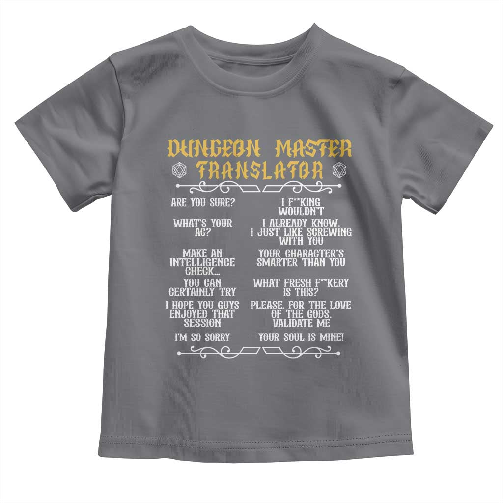 Dungeon Master Translator RPG Humor Toddler T Shirt Sarcastic Tabletop Roleplay Game Masters and Players - Wonder Print Shop