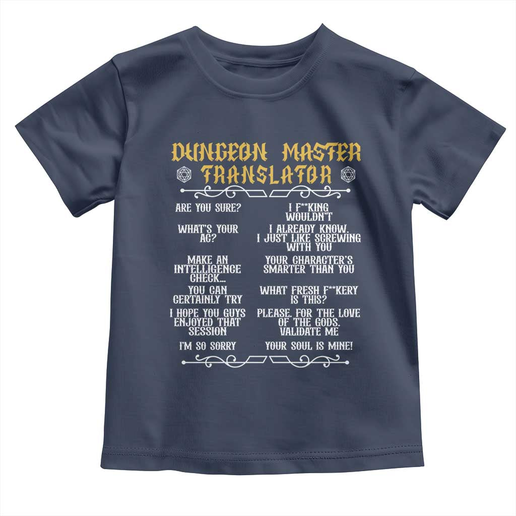 Dungeon Master Translator RPG Humor Toddler T Shirt Sarcastic Tabletop Roleplay Game Masters and Players - Wonder Print Shop