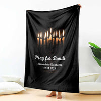 Pray for Bondi Australia Hanukkah Dec 14 2025 Throw Blanket Menorah Lights Jewish Faith Memorial - Wonder Print Shop