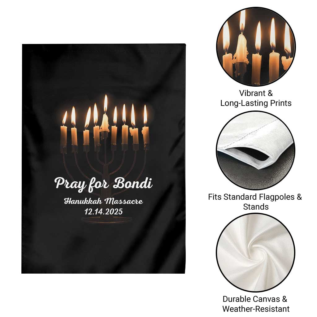 Pray for Bondi Australia Hanukkah Dec 14 2025 Garden Flag Menorah Lights Jewish Faith Memorial - Wonder Print Shop