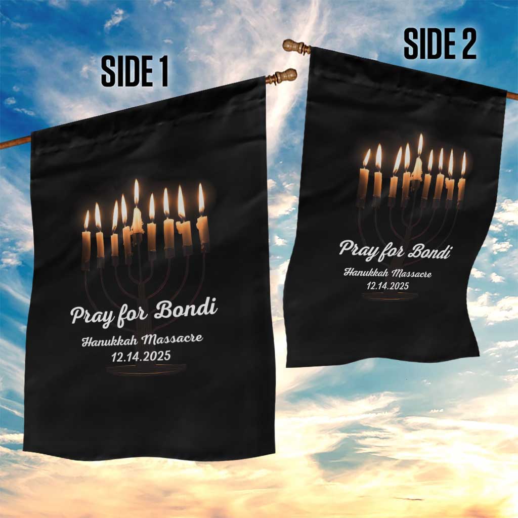 Pray for Bondi Australia Hanukkah Dec 14 2025 Garden Flag Menorah Lights Jewish Faith Memorial - Wonder Print Shop