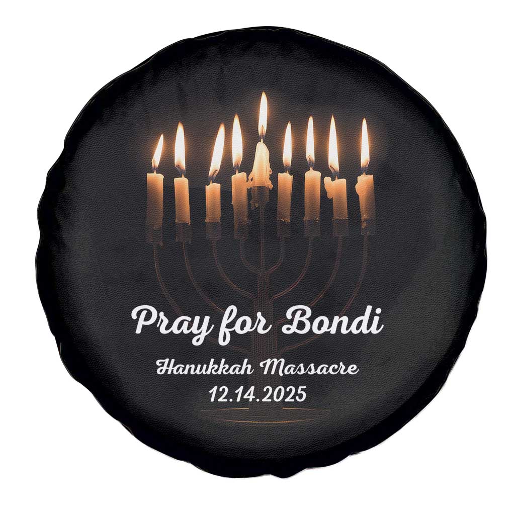 Pray for Bondi Australia Hanukkah Dec 14 2025 Spare Tire Cover Menorah Lights Jewish Faith Memorial - Wonder Print Shop