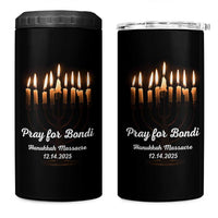 Pray for Bondi Australia Hanukkah Dec 14 2025 4 in 1 Can Cooler Tumbler Menorah Lights Jewish Faith Memorial - Wonder Print Shop