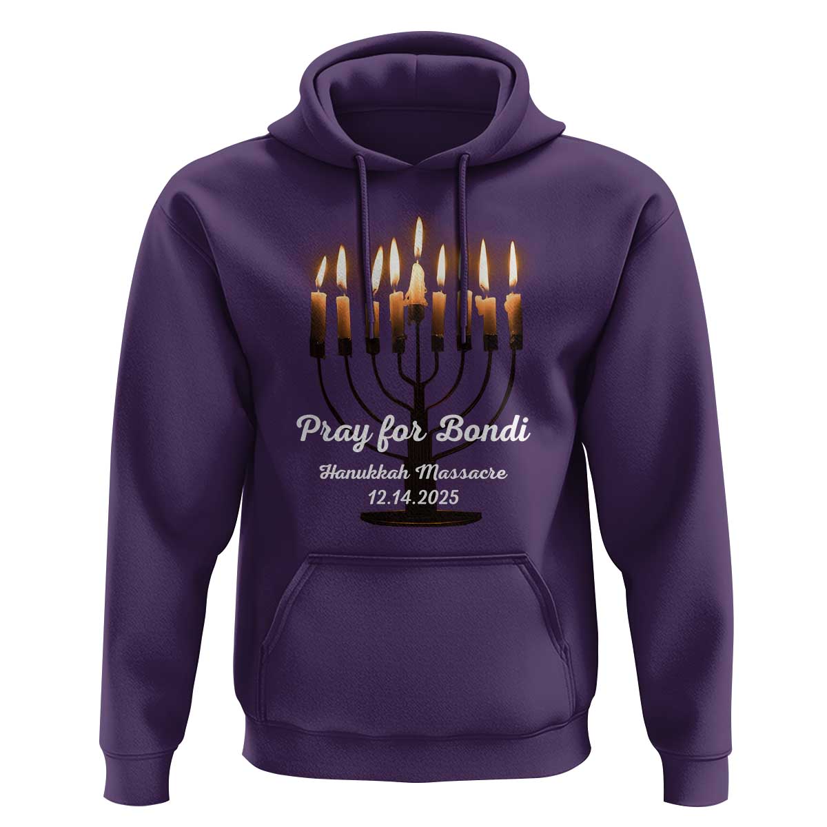 Pray for Bondi Australia Hanukkah Dec 14 2025 Hoodie Menorah Lights Jewish Faith Memorial - Wonder Print Shop