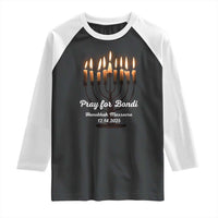 Pray for Bondi Australia Hanukkah Dec 14 2025 Raglan Shirt Menorah Lights Jewish Faith Memorial - Wonder Print Shop
