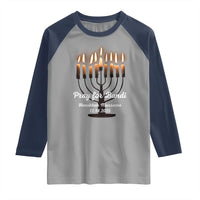 Pray for Bondi Australia Hanukkah Dec 14 2025 Raglan Shirt Menorah Lights Jewish Faith Memorial - Wonder Print Shop