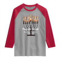 Pray for Bondi Australia Hanukkah Dec 14 2025 Raglan Shirt Menorah Lights Jewish Faith Memorial - Wonder Print Shop