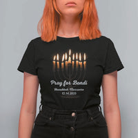 Pray for Bondi Australia Hanukkah Dec 14 2025 T Shirt For Women Menorah Lights Jewish Faith Memorial - Wonder Print Shop