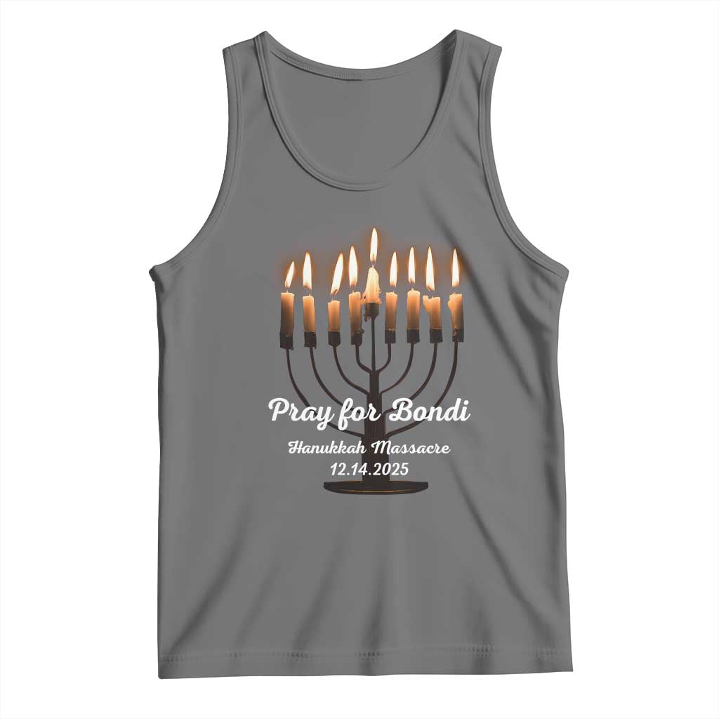 Pray for Bondi Australia Hanukkah Dec 14 2025 Tank Top Menorah Lights Jewish Faith Memorial - Wonder Print Shop