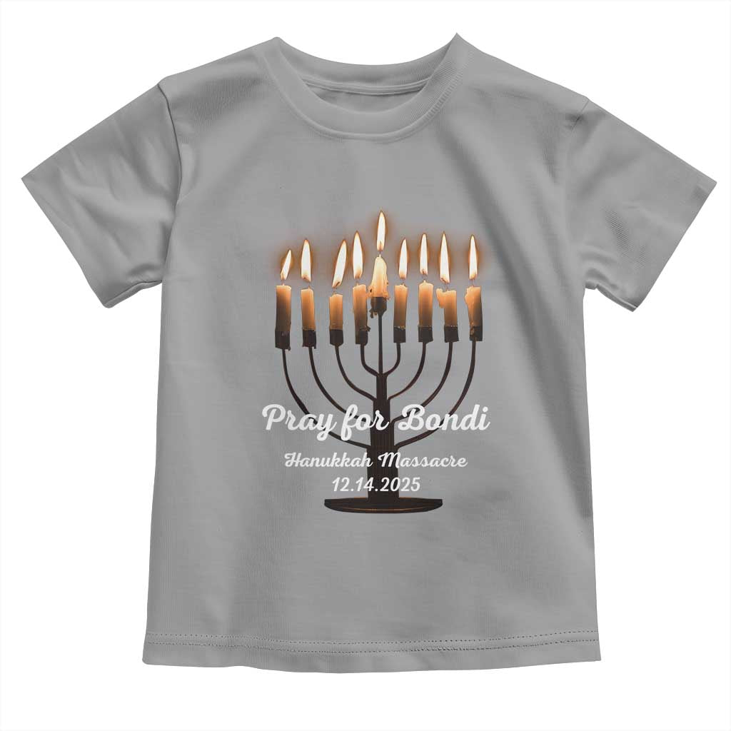 Pray for Bondi Australia Hanukkah Dec 14 2025 Toddler T Shirt Menorah Lights Jewish Faith Memorial - Wonder Print Shop