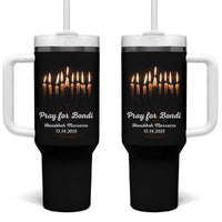 Pray for Bondi Australia Hanukkah Dec 14 2025 Tumbler With Handle Menorah Lights Jewish Faith Memorial - Wonder Print Shop