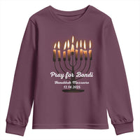 Pray for Bondi Australia Hanukkah Dec 14 2025 Youth Sweatshirt Menorah Lights Jewish Faith Memorial - Wonder Print Shop