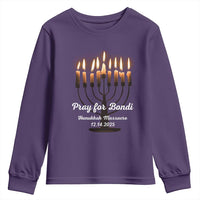 Pray for Bondi Australia Hanukkah Dec 14 2025 Youth Sweatshirt Menorah Lights Jewish Faith Memorial - Wonder Print Shop