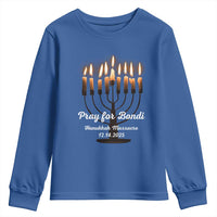 Pray for Bondi Australia Hanukkah Dec 14 2025 Youth Sweatshirt Menorah Lights Jewish Faith Memorial - Wonder Print Shop