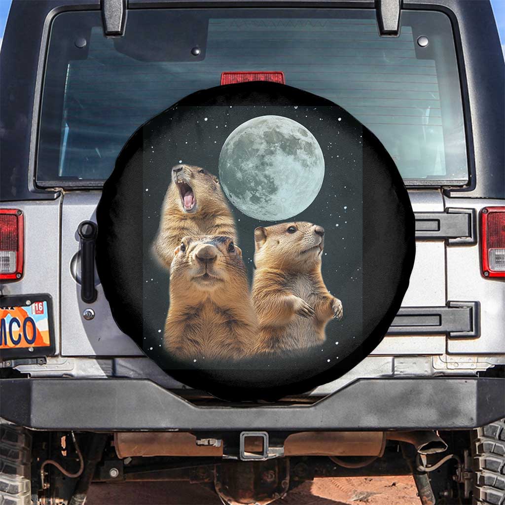 Funny Groundhog Meme Spare Tire Cover Woodchucks Under The Moon