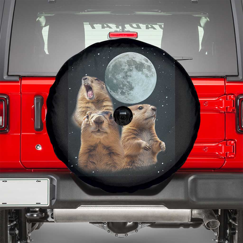 Funny Groundhog Meme Spare Tire Cover Woodchucks Under The Moon