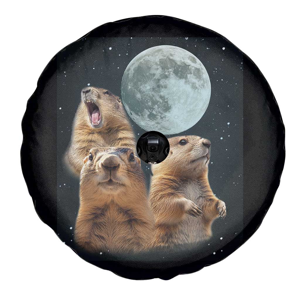 Funny Groundhog Meme Spare Tire Cover Woodchucks Under The Moon