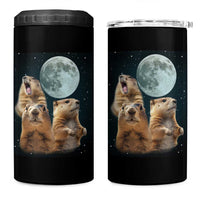 Funny Groundhog Meme 4 in 1 Can Cooler Tumbler Woodchucks Under The Moon