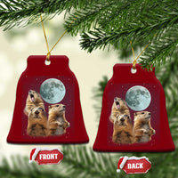 Funny Three Groundhog Meme Ceramic Ornament Woodchucks Under The Moon - Wonder Print Shop