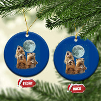 Funny Three Groundhog Meme Ceramic Ornament Woodchucks Under The Moon - Wonder Print Shop