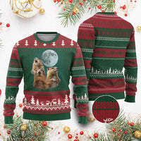 Funny Three Groundhog Meme Ugly Christmas Sweater Woodchucks Under The Moon - Wonder Print Shop