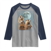Funny Groundhog Meme Raglan Shirt Woodchucks Under The Moon