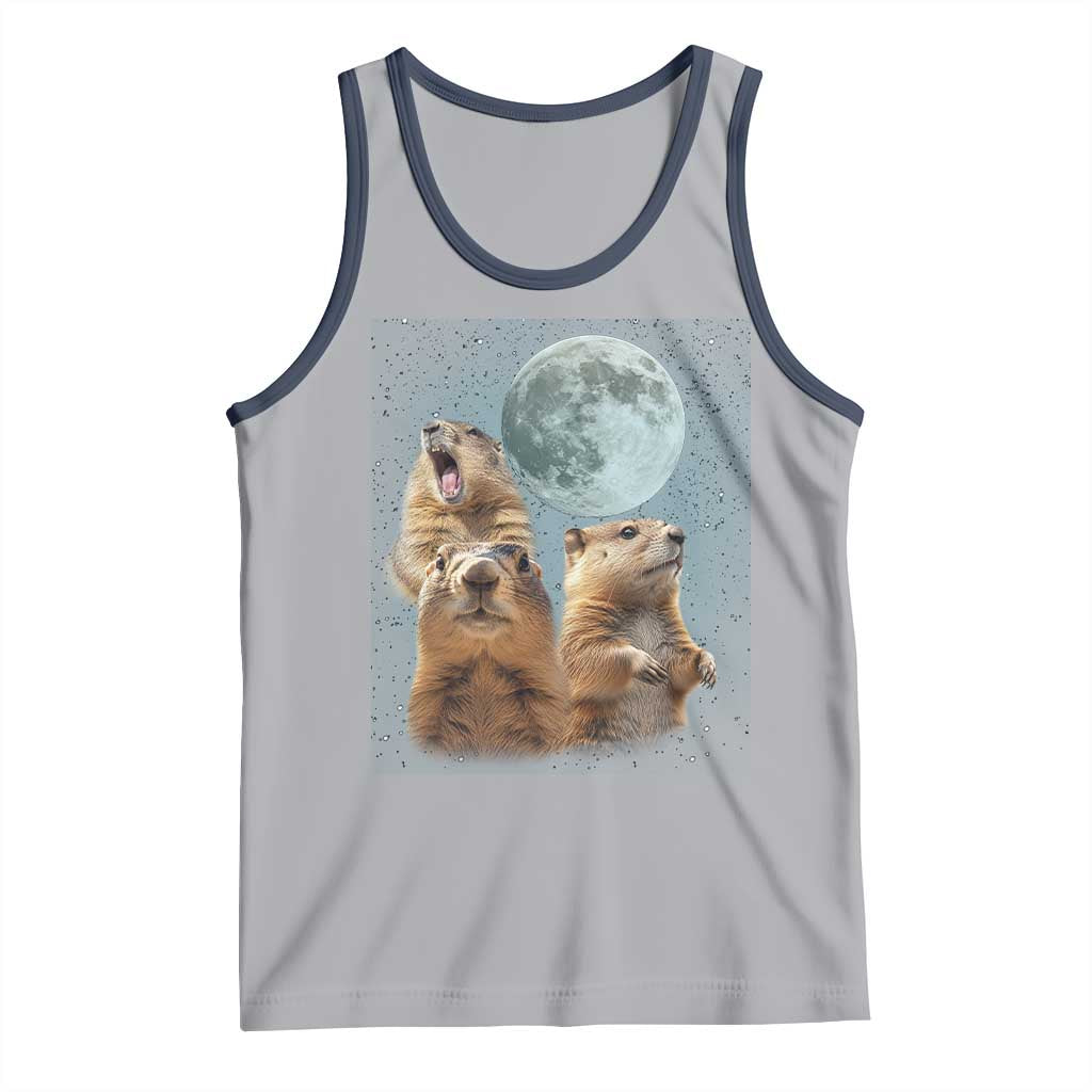 Funny Groundhog Meme Tank Top Woodchucks Under The Moon