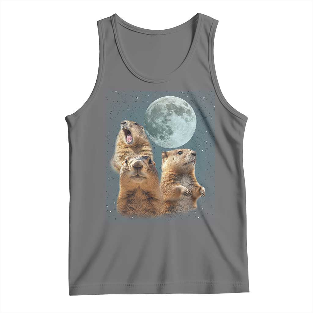 Funny Groundhog Meme Tank Top Woodchucks Under The Moon