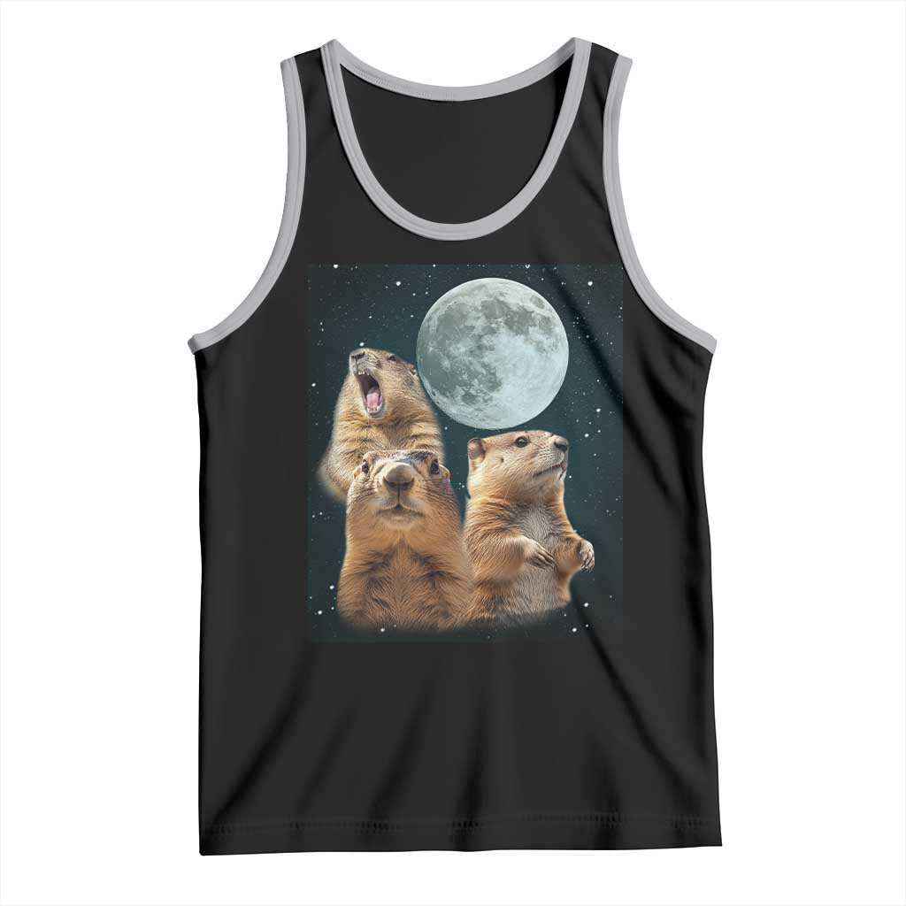 Funny Groundhog Meme Tank Top Woodchucks Under The Moon