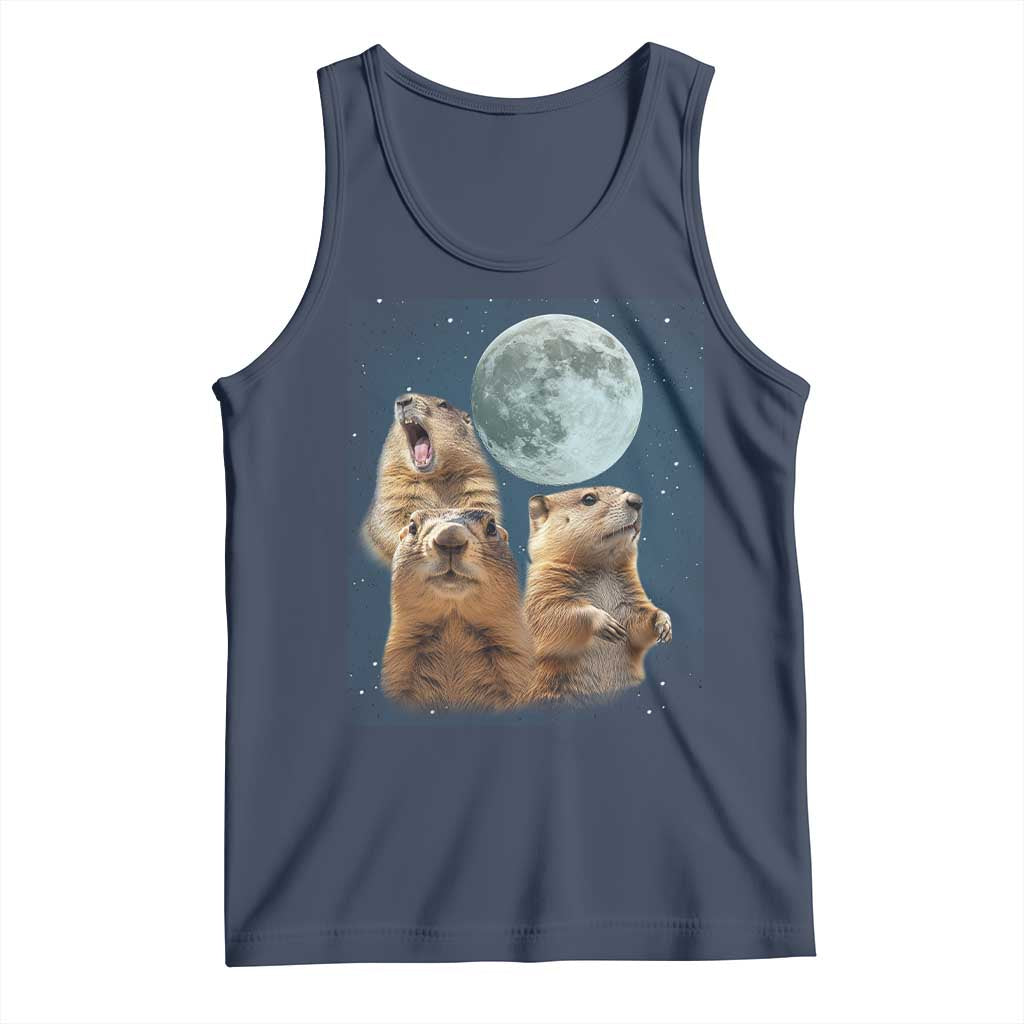 Funny Groundhog Meme Tank Top Woodchucks Under The Moon