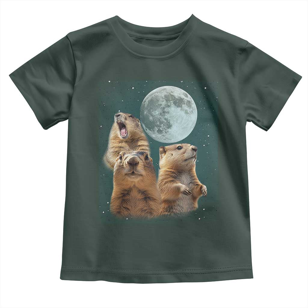Funny Three Groundhog Meme Toddler T Shirt Woodchucks Under The Moon