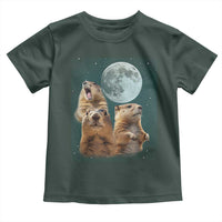Funny Three Groundhog Meme Toddler T Shirt Woodchucks Under The Moon