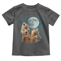 Funny Three Groundhog Meme Toddler T Shirt Woodchucks Under The Moon