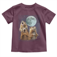 Funny Three Groundhog Meme Toddler T Shirt Woodchucks Under The Moon