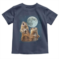 Funny Three Groundhog Meme Toddler T Shirt Woodchucks Under The Moon