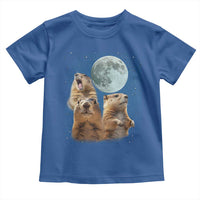 Funny Three Groundhog Meme Toddler T Shirt Woodchucks Under The Moon