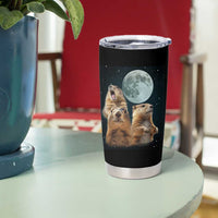 Funny Groundhog Meme Tumbler Cup Woodchucks Under The Moon