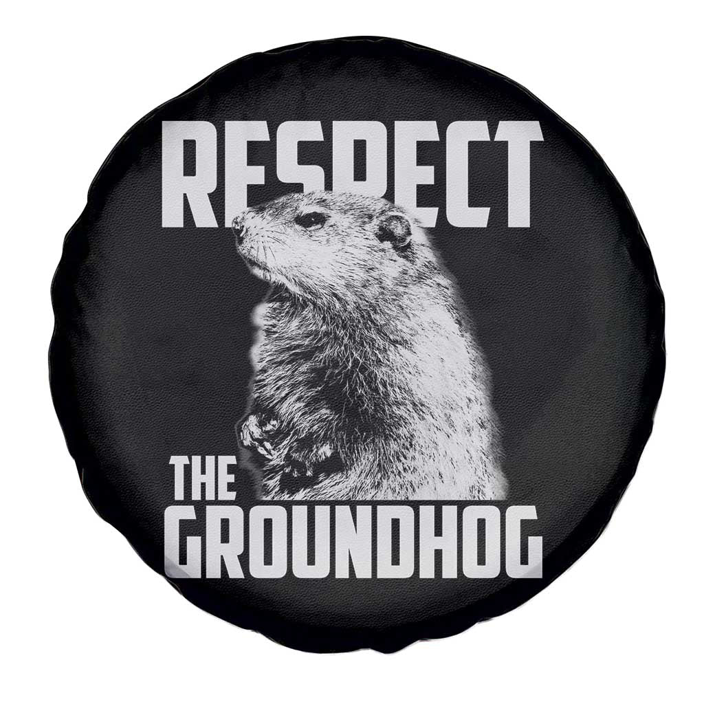 Respect The Groundhog Spare Tire Cover Funny Woodchuck Shadow Meteorlogy