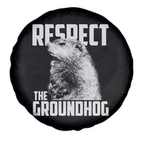 Respect The Groundhog Spare Tire Cover Funny Woodchuck Shadow Meteorlogy