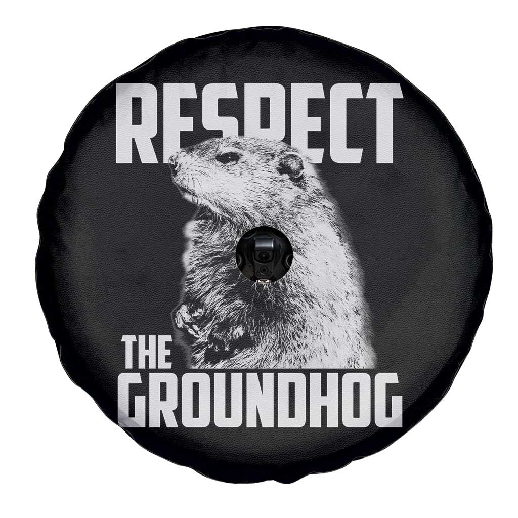 Respect The Groundhog Spare Tire Cover Funny Woodchuck Shadow Meteorlogy